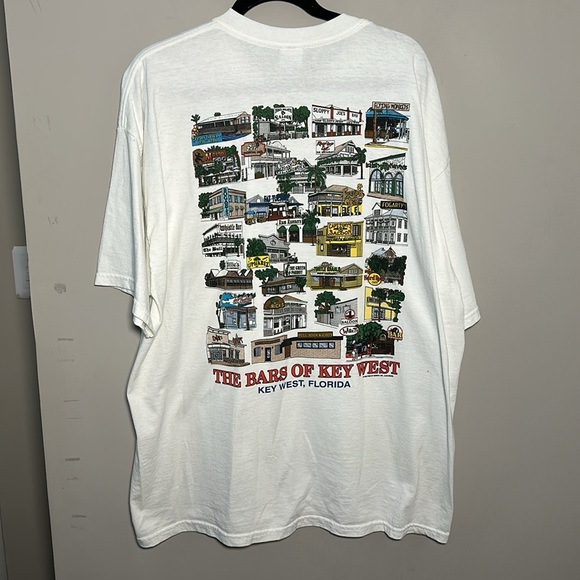Gildan bars of key west Florida White Short Sleeve Tee Classic Crew Neck - Picture 1 of 8